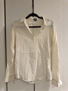 Theory Classic Women's White Button-Front Blouse